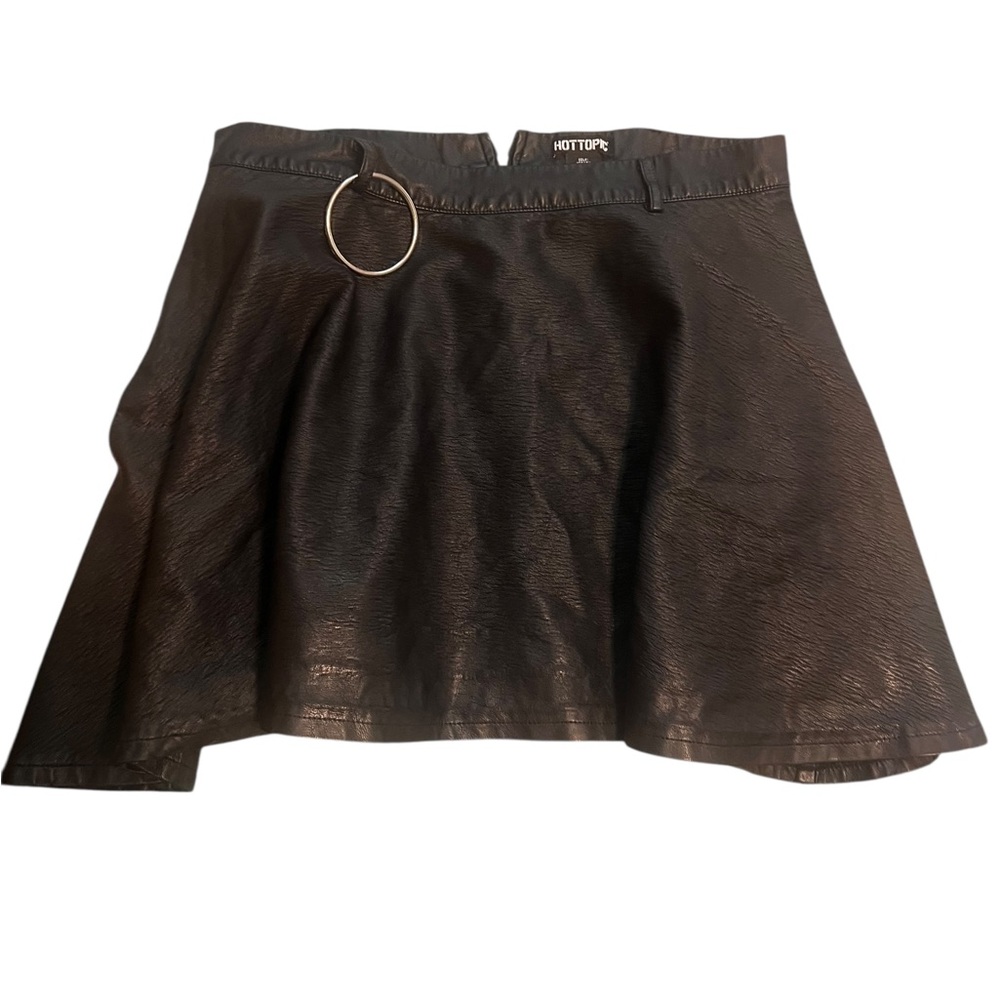Hot Topic Black Skater Skirt with Metallic Ring Detail